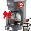 MUELLER HOME 12-Cup Drip Coffee Maker Perfect for Home or Office, Borosilicate Carafe, Auto-Off, Reusable Filter, Anti-Drip, Keep-Warm Function, Clear Water Level Window, Gray