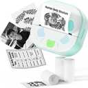 Label Maker Machine,D21 Portable Bluetooth Mini Label Printer, Smartphone Handheld Thermal Sticker Labeler Multiple Templates Font Icon Inkless Custom Label for Home Kids School Supplies, Blue