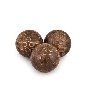 BHAVATU Decorative Balls Mango Wood Round Balls Set of 3 Individual Use Ideal for Use in Living, Dining Room Home Décor (3" x 3" x 3"), (Set of 3)