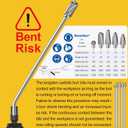 5Pcs Long Carbide Burr Set 1/4" Shank Total L 6.2" Die Grinder Bits Rotary Rasp Attachment Cut Port Grind Metal Cast Iron Steel Aluminum Cylinder Head Engine Intake Exhaust Manifold Tight Area