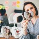 AMONE Sublimation Ceramic Ornaments - Bulk Ceramic Discs for Heat Press Printing - White Round Porcelain Ornament Personalized Xmas Tree Ornament (White-Heart -25PC)