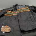 Milwaukee Leather MPM1751 Burnt Orange Leather and Textile Armored Motorcycle Jacket for Men - All Season (Black)