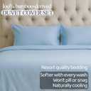 3 Piece Full Size Duvet Cover Set, 1 Bamboo Comforter Cover 82"x90" with 2 Pillow Shams 20"x26", Moisture-Wicking Silky Soft Texture, Breathable Soft Comfy White