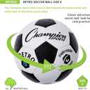 Champion Sports Retro Soccer Ball, Size 5 , Black/White