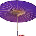 Plain Bamboo Parasol Umbrella for Weddings, 33 Inch Diameter, Sun Protection, DIY Decor, Photo Props (Purple)