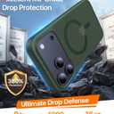 Magnetic for iPhone 17 Pro Case,[Anti-Slip][Compatible with MagSafe][Military Grade Drop Protection] Shockproof Protective Translucent Matte Phone Case for iPhone 17 Pro Case,Forest Green