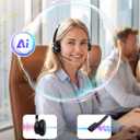 Wireless Headset with Mic for Work, AI ENC Noise Cancelling for Clear Call Meeting, Work Headset with Charge Stand for Remote & Office, Bluetooth 5.3 & 2.4G Dongle Headset for PC, Phone, Teams, Zoom