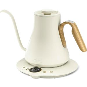INTASTING Gooseneck Electric Kettle, 1 Temperature Control, Stainless Steel Inner, Quick Heating, for Pour Over Coffee, Brew Tea, Boil Hot Water, 1500W/0.9L (Morandi White)