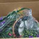 Artificial Hanging Flower for Outdoors, Fake Hanging Basket for Outside,1 Hanging Basket with 13 Pcs Faux Silk Flowers for Porch, Balcony and Patio Decor (Mixed)
