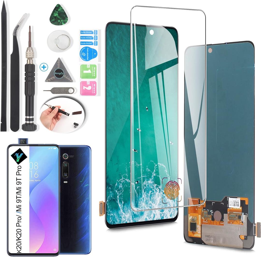Display for Xiaomi Mi 9T/Mi 9T Pro/Redmi K20/K20 Pro AMOLED Screen Replacement Touch Digitizer Assembly with Kit (Black)