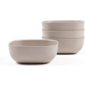 EKOBO Cereal Bowl Set of 4 – 24 oz BPA-Free Eco-Composite Bowls – Reusable and Dishwasher Safe Bamboo Bowl for Cereal Soup Salad Snacks – Lightweight Durable Bowls (Stone)