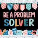 Janlaugh 48 Pcs Math Bulletin Board Decorations Sets be a Problem Solver Bulletin Board Decor Cubes Math Keywords Problem Solving Paper Cutouts for Elementary Back to School Classroom Wall Decor