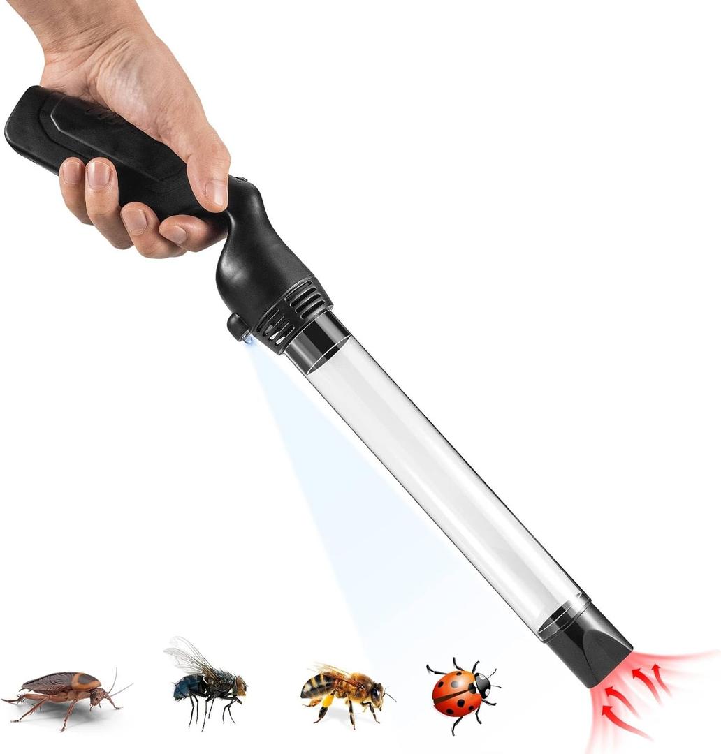 2026 Upgraded Bug Vacuum Catcher with Long Nozzle LED Light,Insect Spider Trap for Adults & Kids,Cordless Handheld Pest Suction for Beetles,Ants,and Small Insects,Humane Catch and Release