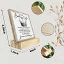 4 x To My Badass Wife Wood Plaque, Straighten Your Crown I Love You Forever and Always, Wife Gifts from Husband, Plaque with Wooden Stand, Meaningful Wood Sign Plaque, Valentines Day Gift B1