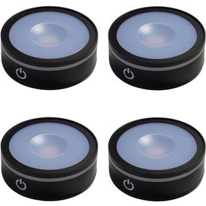 LED Crystal Display Base - 6-Color Touch Light for 3D Art, Home Decor & Gifts (2.68in Round ABS, 7oz) Set of 4