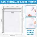 Patelai 100 Pcs 5 x 7 Inch Plastic Badge Holder Bulk Clear Vinyl ID Protector Sleeves Card Ticket Credential Badge Sleeves Vertical Waterproof Name Tag Holder for Sporting Events