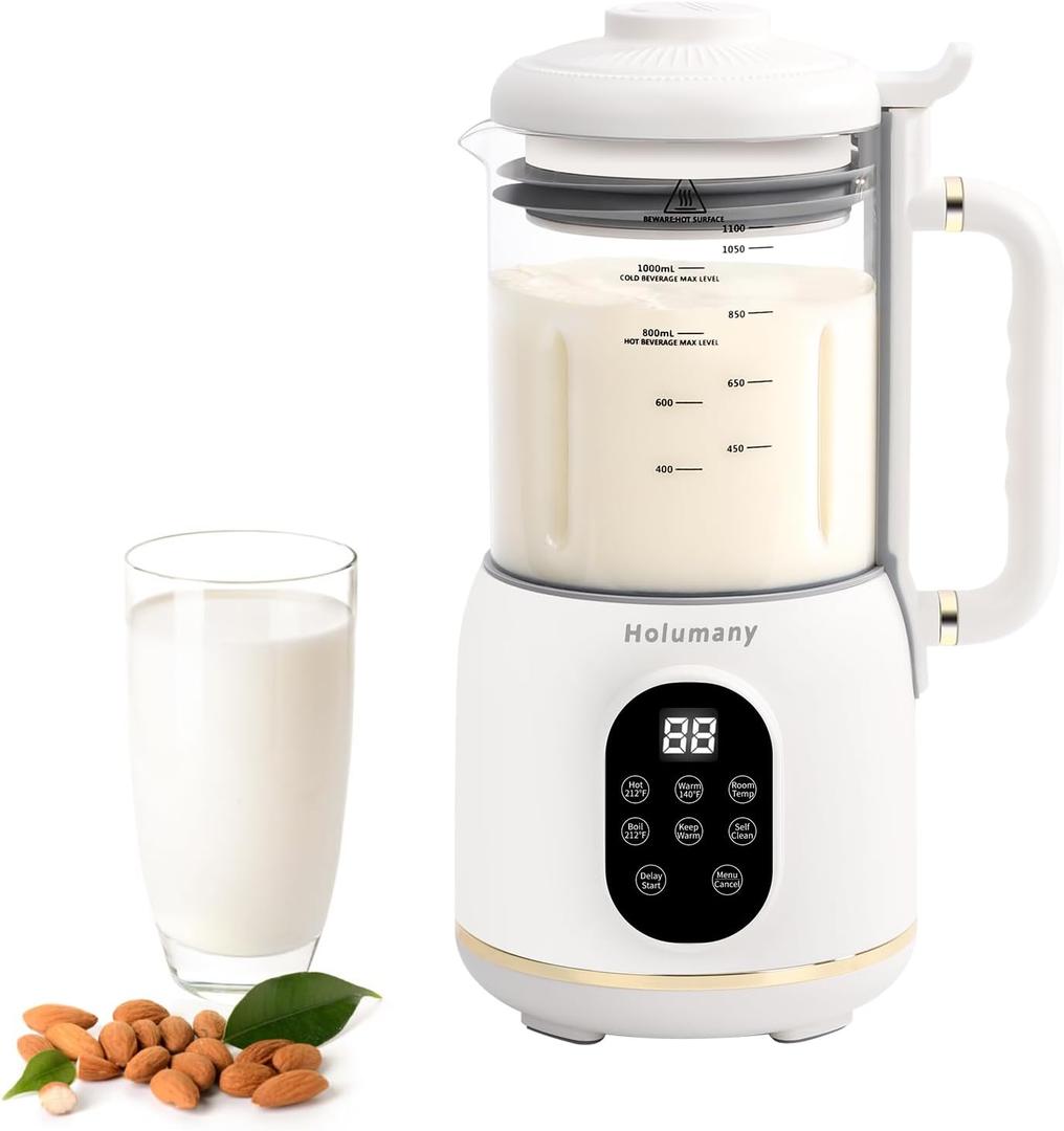 35oz Nut Milk Maker Machine for Almond/Oat/Soy Milk with 8-in-1 Auto Programs, 18H Delay Start & 60s Self-Clean | Quiet Operation (Large, Ounces, 35)
