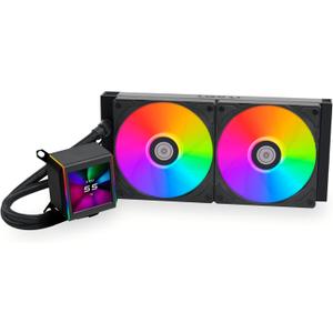 Lian Li Galahad II LCD 280 - AIO- Asetek 8.5th Gen - 2.88” IPS LCD Screen Liquid Cooler- Pre-Installed ARGB Daisy-chainable Fans or UNI Fan SL-INF Fans - LGA1700/ 115X/ 1200(GA2ALCD28B.US)