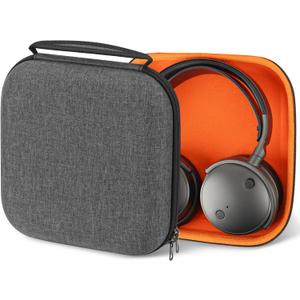 Geekria Shield Case for Over-Ear Headphones, Replacement Hard Shell Travel Carrying Bag with Cable Storage, Compatible with Audeze Maxwell, Soundcore SpaceOnePro, Sony WH-1000XM5 (Dark Grey)