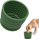 Dog Slow Feeder Lick Bowl with Suction Cup - Honeycomb Dog Lick Mat for Anxiety Relief - Non-Slip Cylindrical Pet Licking Bowl for Grooming, Training - BPA Free Silicone for Small to Large Dogs