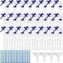 Zubebe 24 Pack 32 oz Plastic Spray Bottle Bulk Empty Leakproof Heavy Duty Spray Bottles for Cleaning Supplies Mist Bottles with Label and Adjustable Nozzle for Plant (Blue, Clear Scale)
