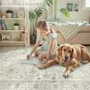 LIVEBOX Washable 2.5x8 Runner Rugs for Entryway Bathroom, Boho Kitchen Floor Mats Long Rug Runners for Hallways Non Slip, Farmhouse Low-Pile Carpet Runners for Laundry Room, Taupe