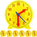 Henoyso 6 Pcs Teaching Clock Kit for Kids to Tell Time Mini Teaching Clock Bulk for Student Early Basic Math Skills Development Teacher and Classroom Supplies