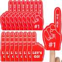 Sinmoe 24 Pcs Mini Foam Finger Baseball Fan Mini Foam Finger, We're #1 Sports Themed Party Supplies for Baseball Hockey Football Basketball Events Team Gifts(Red)