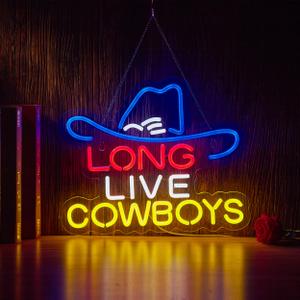 Long Live Cowboy Neon Sign for Wall Décor LED Cowboy Neon Sign Decor Light.