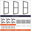 2-Tier Square Shelf Bracket, 26-3/8" Height, Wall/Ceiling Mount Storage Shelving, Black Powder-Coated Carbon Steel Carbon Steel, Rust-Resistant, 110 lbs Capacity, 3 Pack