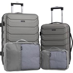 Wrangler Miami Luggage & Packing Cubes, Desert Taupe, 4 Piece Set
