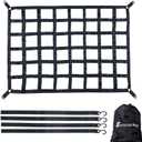 Surmountway Heavy Duty Cargo Net - 66" x 50", 1100LBS Capacity, Adjustable Cam Buckles & S-Hooks, Fits Pickup Truck & Trailer Beds