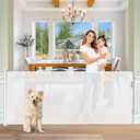 Extra Wide Baby Gate for Large Openings Retractable Baby Gates Indoor Outdoor Extra Long Dog Gate for Doorway Stair Gates for Kids or Pets Extra Large Dog Gate for Stairs ((33" Tall x 65" Wide), White)
