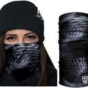 3 x Breathable Fabric Face Mask, Tubular Bandana 100% Polyester Microfiber Face Protection with SPF 40 for Men and Women- With Sewn Edges (Black Serpent Neck Gaiter)