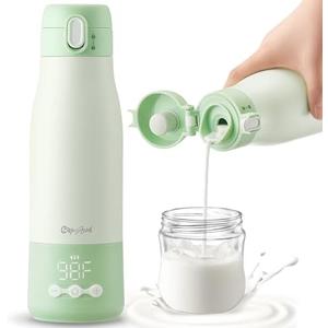 CapyBud Portable Bottle Warmer, 12Oz Cordless Travel Bottle Warmer for Breastmilk, Formula, Water, 9000mAh Long-Lasting Battery, 3Mins Fast Heating, 5 Levels Smart Temp Control, Keep Warm On The Go