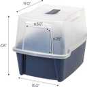 IRIS USA Cat Litter Box, Litter Box Enclosure with Scoop and Front Door Flap, Covered Kitty Litter Box for Privacy, Portable, Easy to Clean, Navy