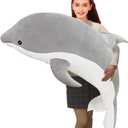 Somao Dolphin Stuffed Animals Plush Pillow Super Soft Sea Animal Plush Toys Dolls for Boys Girls Sleeping Cushion Gift (50cm/19.68in, Grey)