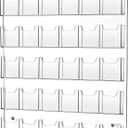 Acrylic Brochure Pamphlet Holder - Clear Display Stand with Multi Slot Rack, Wall Mount Pocket for Literature Menu Document Flyer Advertise Supplies (30 Pockets)