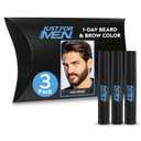 Just for Men 1-Day Beard & Brow Color, Temporary Color for Beard and Eyebrows, For a Fuller, Well-Defined Look, Up to 30 Applications, Dark Brown, Ships in Eco-Friendly Packaging (Pack of 3)