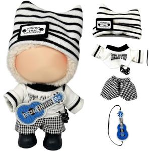 17cm/15cm Dolls Outfit Clothes Set,Accessories for Doll,Clothes Set for Dolls Dress Up (No Doll) (White+Black)