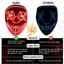 2 x KZATVECY Halloween LED Purge Mask for Adults Scary Light Up Mask for Men Women Cosplay Costume Masquerade Parties Gift (Red)