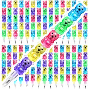 AMENON 28 Pcs Stackable Pencils Plastic Bear Pencils 5 in 1 Stacking ColoredStackable Pencils for kids Party Favors for Easter Basket Stuffer,Birthday Party Supplies,Goodie Bag Filler,School,Office