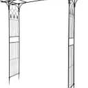 VINGLI Garden Arbor, Arch Archway for Wedding Ceremony Party, Steel Garden Trellis for Plant Climbing, Christmas Decorations Pergola for Backyard, Lawn (Black)