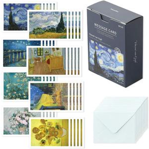 Monolike Message Gogh Card - Mix 40 Mini Single cards, 20 envelopes Package