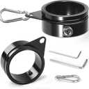 Anovo Flag Pole Rings, Flagpole Rings Aluminum Alloy 360 Rotating Anti Wrap Flag Mounting Spinning Ring Clips for 1.75-2.02 Inch Diameter Flagpole (2 Inch -Pack of 2, Black)