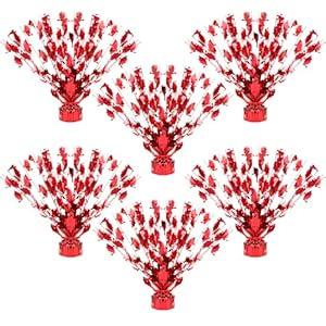 Hoteam 6 Pcs Metallic Graduate Cap Gleam Table Centerpiece Party Supplies Graduation Party Decorations 2025 Graduation Cap Decorations for College High School Congrats Grad(Red)