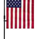 TOPFLAGS Garden Flag Stand with American Flag Garden Flag Heavy Duty Metal Yard Flag Holder Pole Stake Small Flag Stands for Garden Flags 12 x 18 with Clips and Stopper