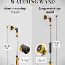 Flower Watering Wand,Garden Watering Wand for Hose 35-53 Inch Long Reach Sprayer Wand Built-in Check Valve Adjustable Water Flow No Leak Design Ideal for Hanging Baskets Plants Lawn and Outdoor Use, 35-54 inch