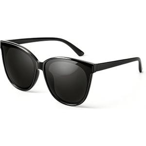 LVIOE Polarized Sunglasses for Women UV400 Protection Oversized Cat Eye Frame Retro Sunglasses for Driving Fishing Outdoor