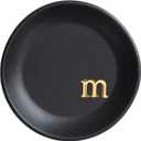 COLLECTIVE HOME - Ceramic Jewelry Tray, Decorative Trinket Dish for Rings Earrings Necklaces Bracelet Watch Keys, Birthday Mother's Day Christmas Gift for Women, 4.75", Black Surface (m)